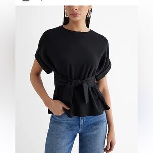 Express Crew Neck Tie Front Blouse Sz L